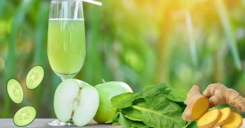 Green Apple Juice with ginger, cucumber & spinach